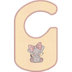 Embroidery Design Bib Elephant 1