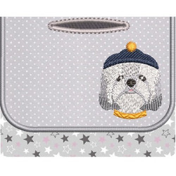Embroidery Design 2 Support Hygienic Bag Pet Shitzu