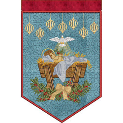 Embroidery Design Project Jesus In The Manger Panel Made Entirely On The Embroidery Machine