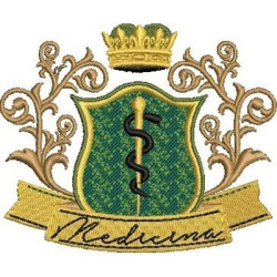 Matriz De Bordado Escudo Medicina 18