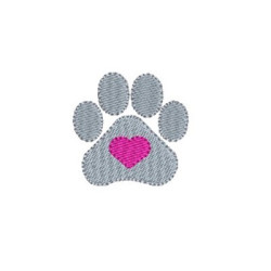 Embroidery Design Footprint With Heart