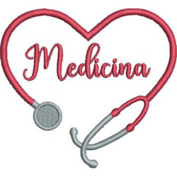 Embroidery Design Medicine Stethoscope