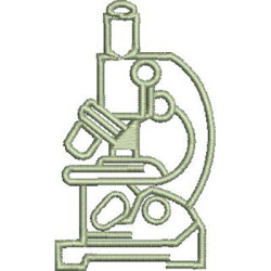 Matriz De Bordado Símbolo Biomedicina Microscópio Contornado