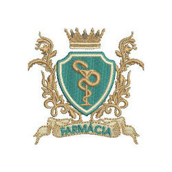 Diseño Para Bordado Escudo De Farmacia 7 Cm