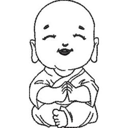 Embroidery Design Cute Buddha Contoured 5