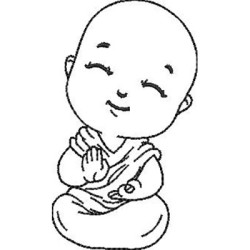 Embroidery Design Cute Buddha Contoured 7