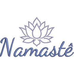 Embroidery Design Namaste With Lotus Flower