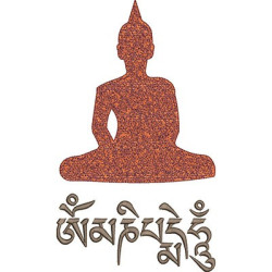 Embroidery Design Buddha Om Mani Padme Hum
