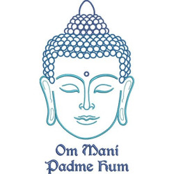 Embroidery Design Big Buddha Head Om Mani Padme Hum 2