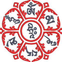 Diseño Para Bordado Mandala Om Mani Padme Hum