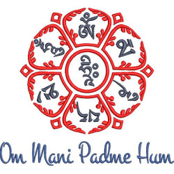 Diseño Para Bordado Mandala Om Mani Padme Hum 2