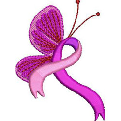 Embroidery Design Symbolic Ribbon Breast Cancer