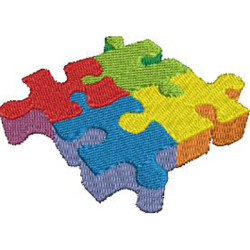 Embroidery Design Autism Symbol 7 Cm