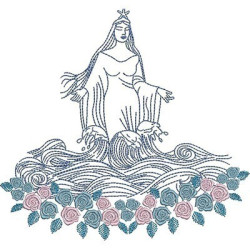 Diseño Para Bordado Iemanja Saliendo Del Mar