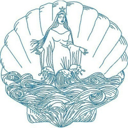 Diseño Para Bordado Iemanja Saliendo Del Mar 2