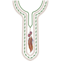 Embroidery Design Garment Collar Camisú Oxóssi Feather