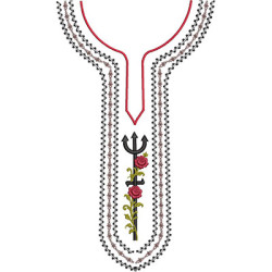 Matriz De Bordado Gola De Camisú Tridente De Pomba Gira