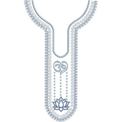 Embroidery Design Shirt Collar Om And Lotus Flower