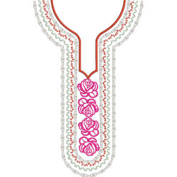 Diseño Para Bordado Cuello De La Prenda Camisú Con Rosas