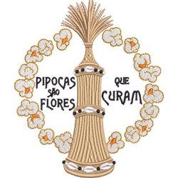 Embroidery Design Obaluaê's Xaxará Healing Flowers