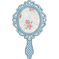 Embroidery Design Mirror Abebê With Fabric Appliqué