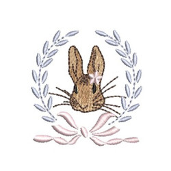 Embroidery Design Rabbit In The Acacies Frame 1