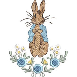 Embroidery Design Rabbit In The Floral Frame 1=2