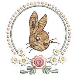 Embroidery Design Rabbit In The Floral Frame 3