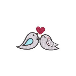 Matriz De Bordado Casal Pássaros Namorados