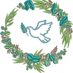 Embroidery Design Frame Of Eucalyptus With Divine