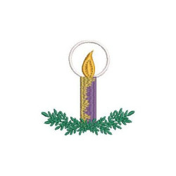 Embroidery Design Christmas Candle