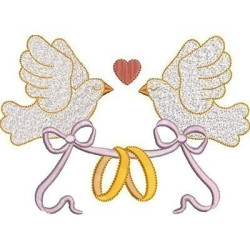 Embroidery Design Wedding Lovebirds