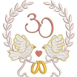 Embroidery Design Wedding Doveys Frame 30 Years