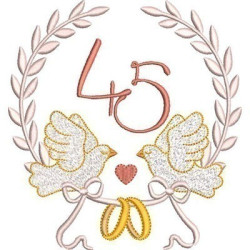 Embroidery Design Wedding Doveys Frame 45 Years