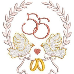 Embroidery Design Wedding Doveys Frame 55 Years