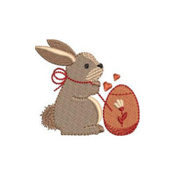 Embroidery Design Rabbit With Easter Egg