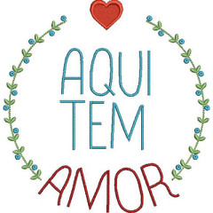 Matriz De Bordado Aqui Tem Amor Na Moldura..