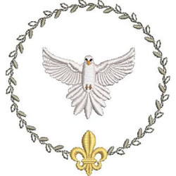 Embroidery Design Frame With Divine And Fleur De Lis