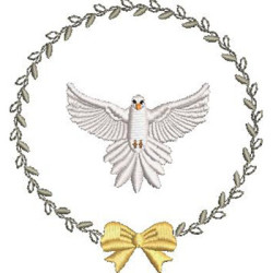 Embroidery Design Frame With Divine And Bow