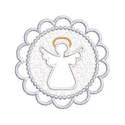 Matriz De Bordado Moldura Redonda Anjinho