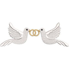 Diseño Para Bordado Palomas Con Anilla De Boda De 10 C..