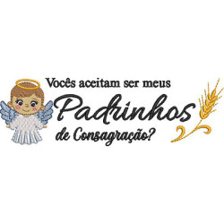 Matriz De Bordado Aceitam Ser Meus Padrinhos De Consagração?
