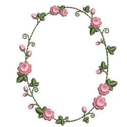 Diseño Para Bordado Moldura Delicada Con Rosas 3