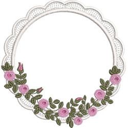 Embroidery Design Rendered Frame With Roses 3
