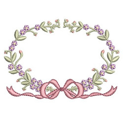 Embroidery Design Floral Frame With Tie 28