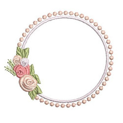 Embroidery Design Roses Frame With Balls 2