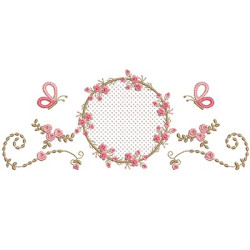 Embroidery Design Floral Frame With Butterflies 5