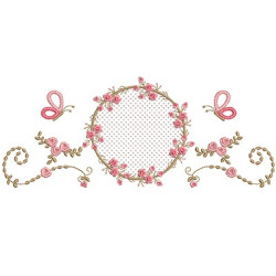 Embroidery Design Floral Frame With Butterflies 5