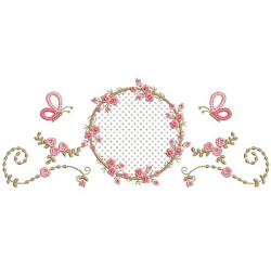 Embroidery Design Floral Frame With Butterflies 6