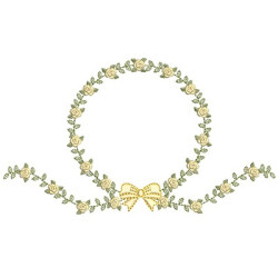 Embroidery Design Floral Frame With Tie 29
